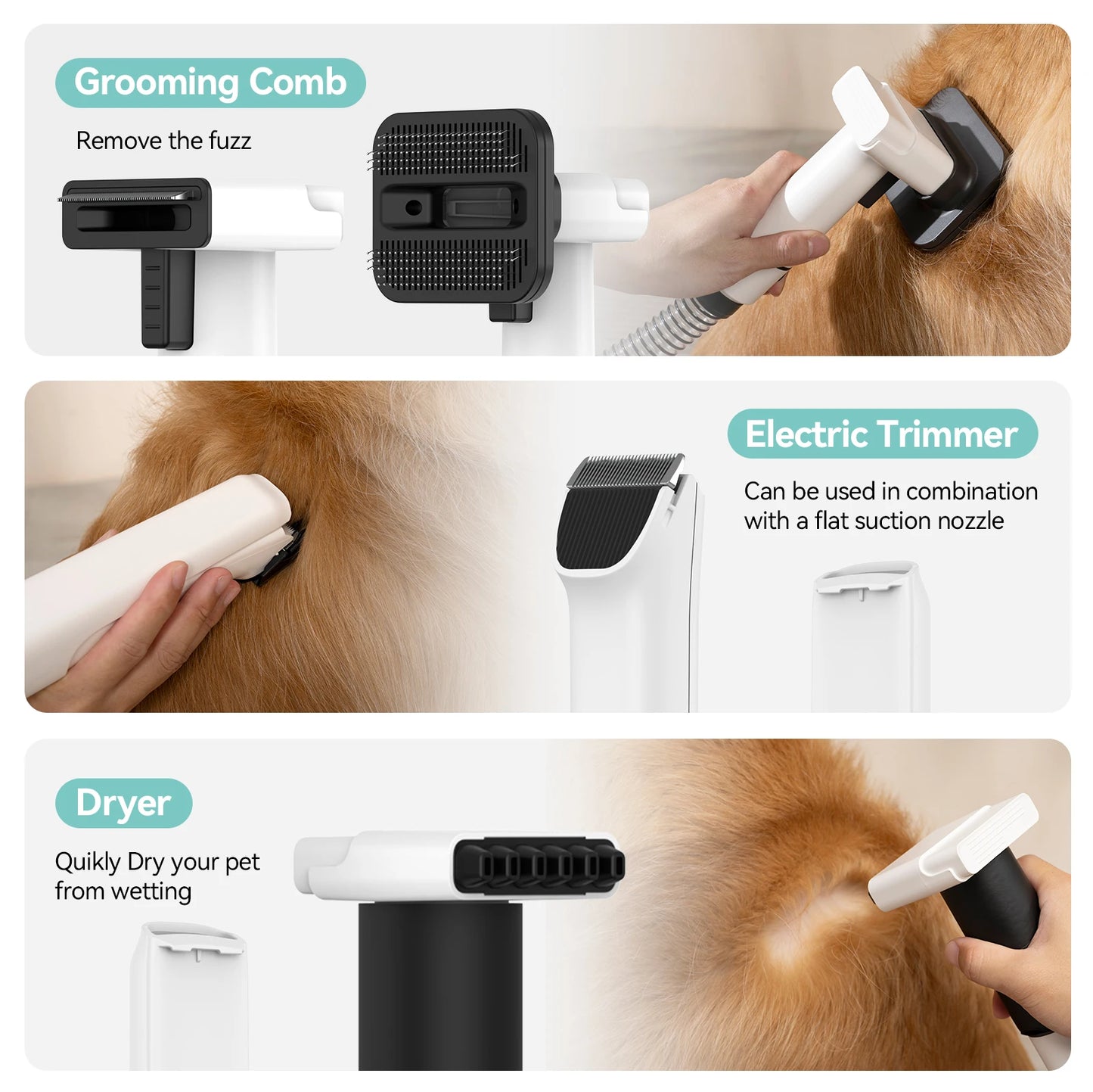 Amicura P1 Pet Grooming Vacuum And Hair Dryer Kit 15kPa