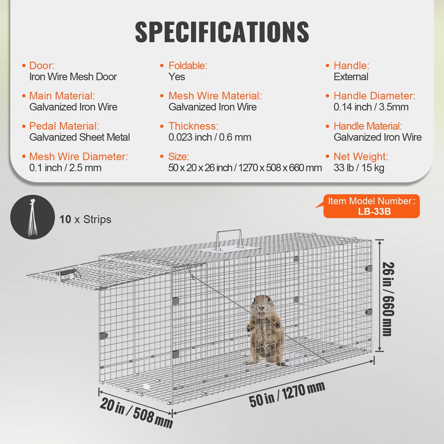 SucceBuy Humane Live Animal Cage Trap For Cats And Rodents