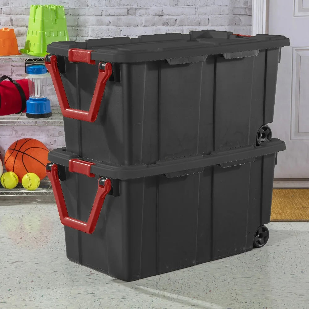 Sterilite Industrial Wheeled Plastic Storage Tote Container