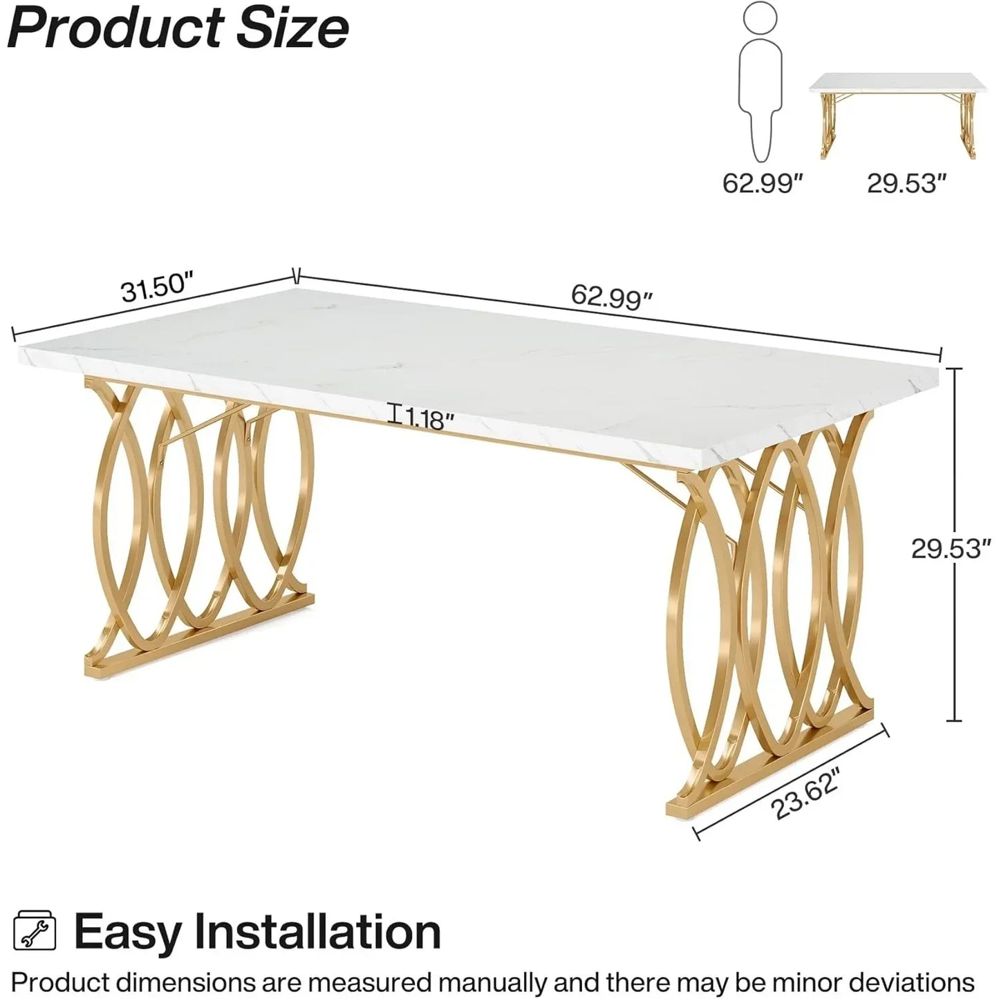 Little Tree Modern Dining Table Rectangular Kitchen Dining Furniture