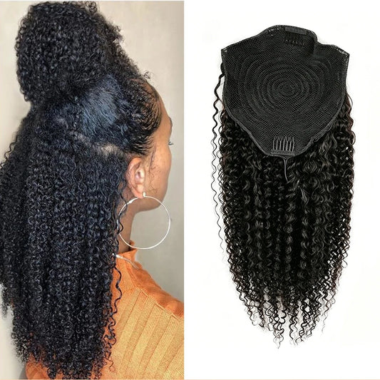 Uesoels Kinky Curly 98 Percent Brazilian Remy Hair Ponytail Extension
