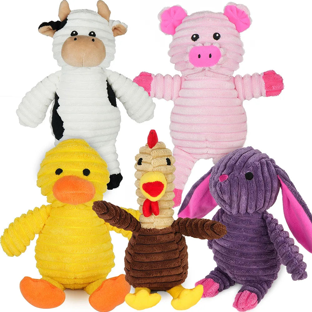 Dog Plush Squeaky Toys Bundle Assortment For Dogs Value
