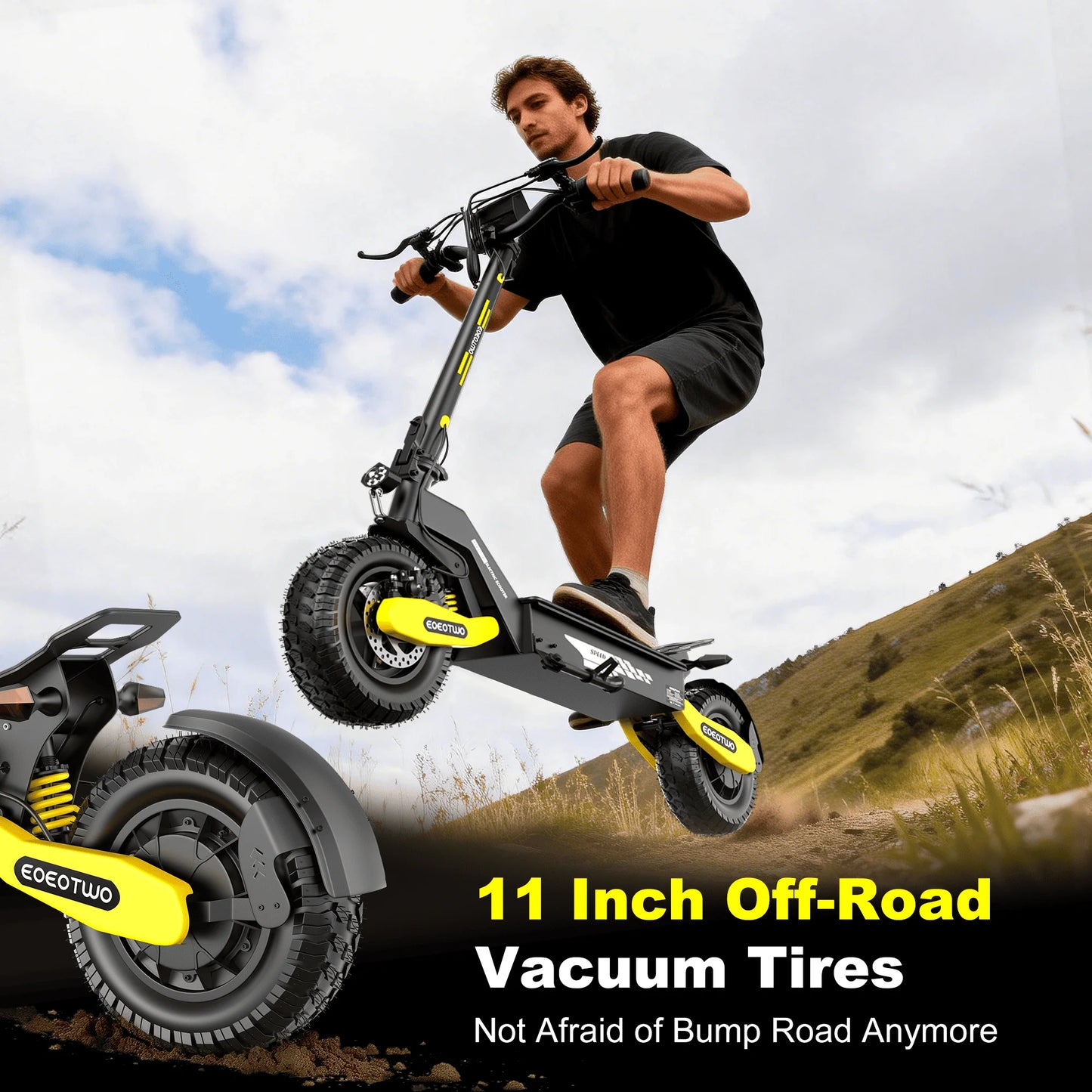 EOEOTWO 1200W Off Road Electric Scooter For Adults Long Range