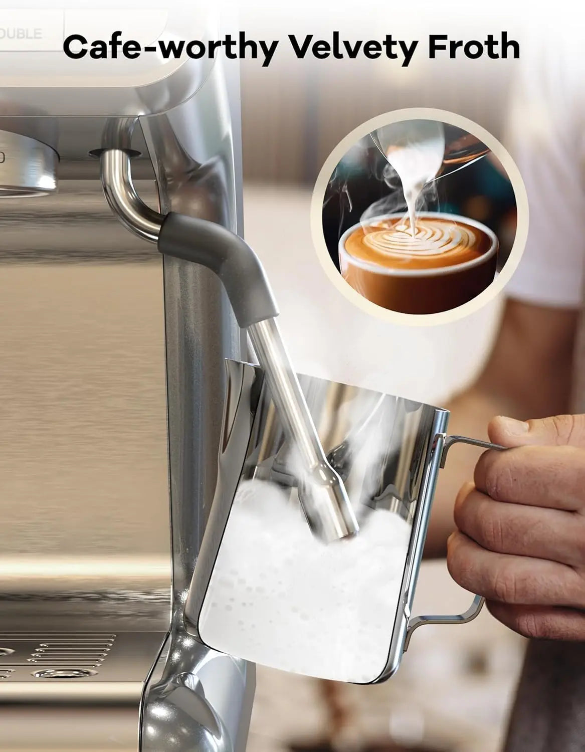 Acekool 20 Bar Espresso Machine With Grinder 1450W Latte
