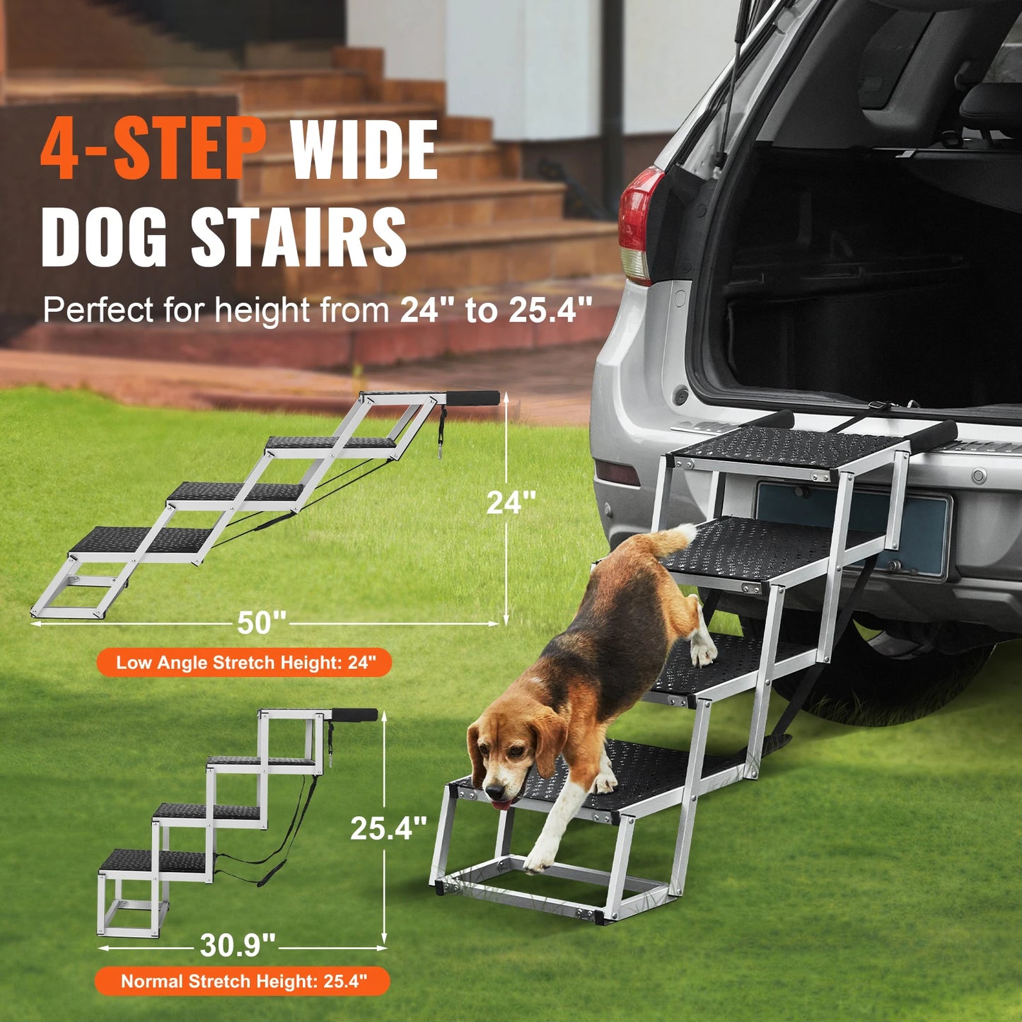 SucceBuy Folding Dog Car Steps Portable Pet Stair SUV