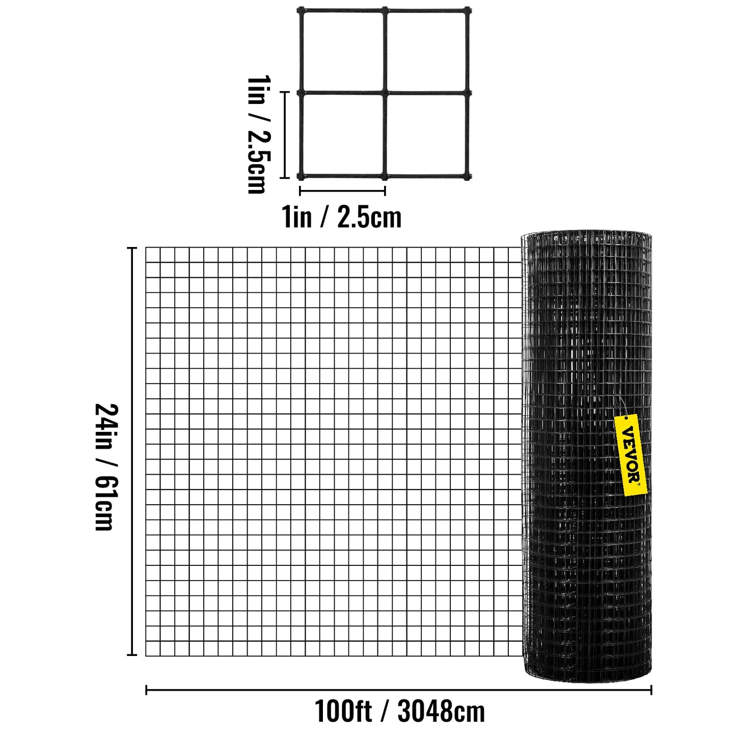 SucceBuy Welded Wire Fence Vinyl Coated Mesh For Chickens Rabbits