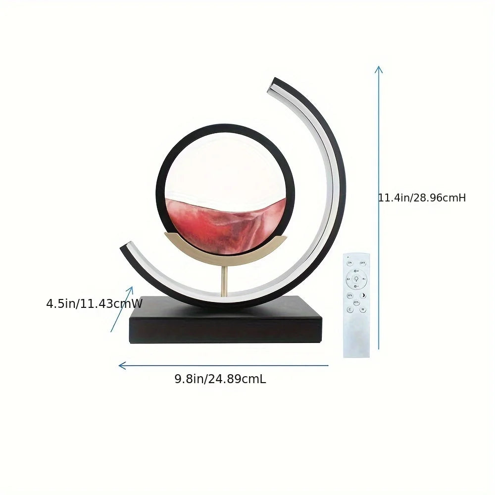 Moving Sand Art Lamp 3D Sand Picture Light With Stand