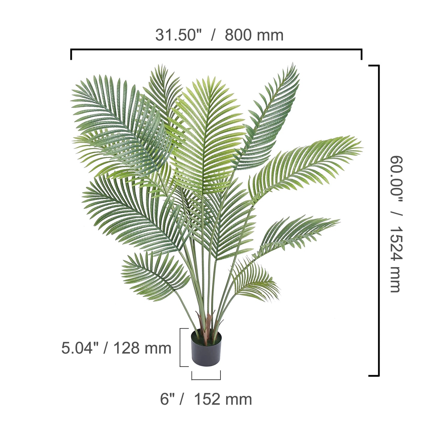Artificial Palm Tree Faux Plant With Anti Tip Protection