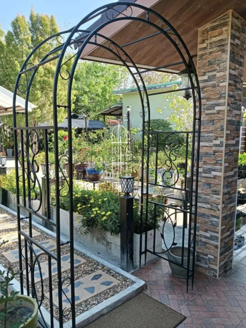Heavy Duty Metal Garden Arbor Arch Trellis For Climbing Vines
