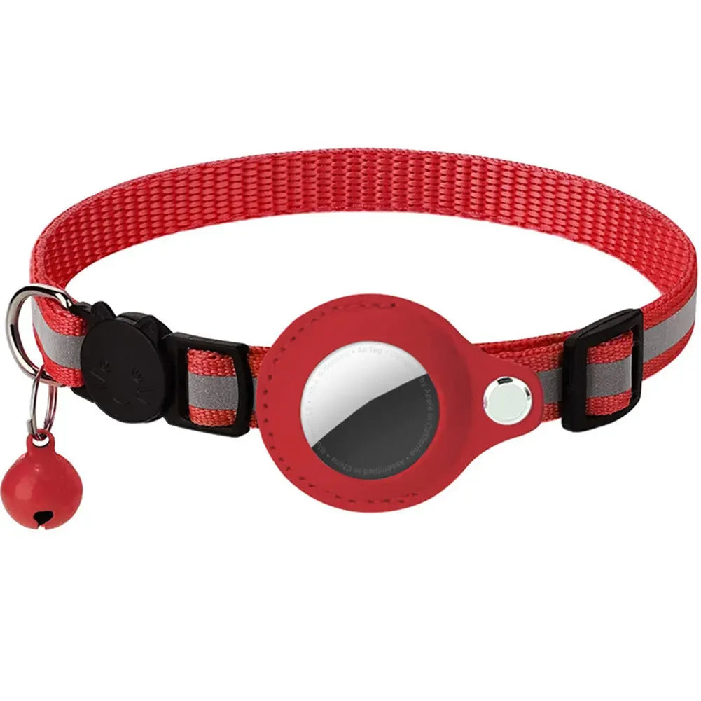 Shunmaii Reflective Cat Collar With AirTag Holder For Kitten Safety