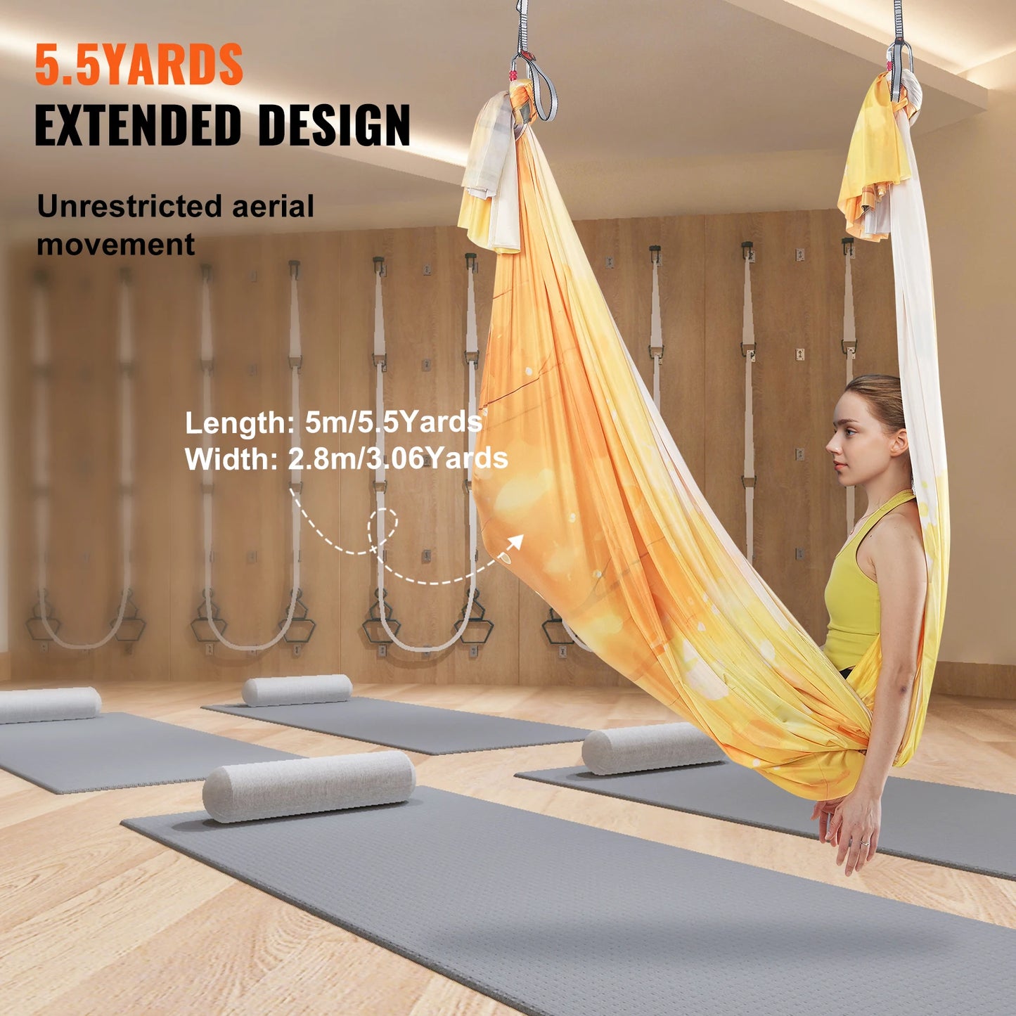 SucceBuy Aerial Yoga Hammock Kit With Nylon Fabric And Rigging