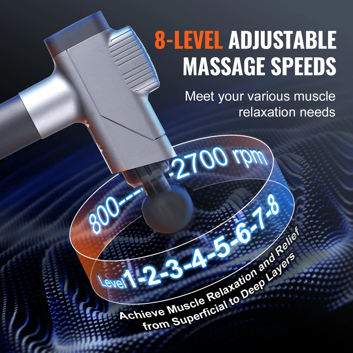 SucceBuy Massage Gun Deep Tissue Percussion Massager With 8 Speed Levels