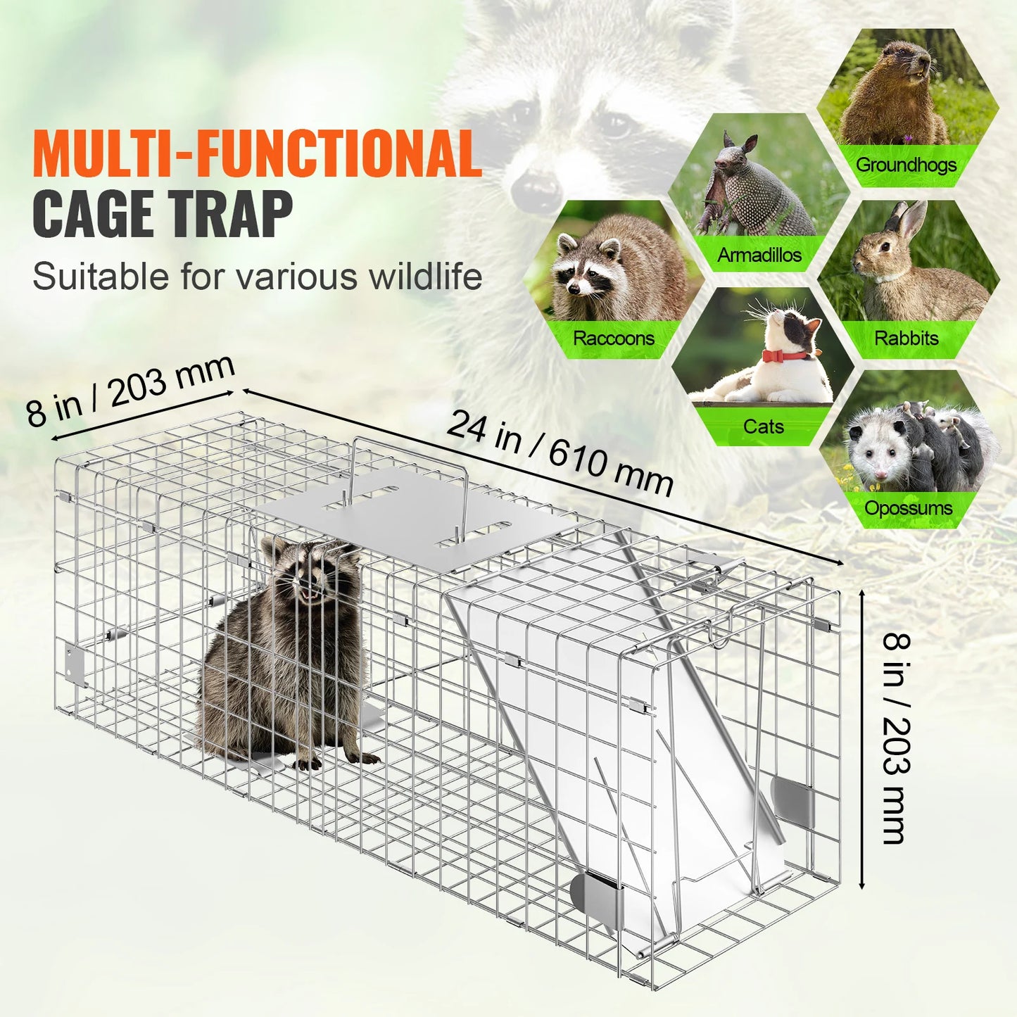 SucceBuy Humane Live Animal Cage Trap For Cats And Rodents