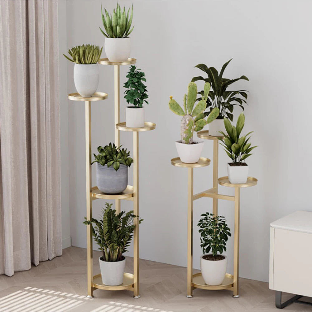 TWISTER.CK Five Tier Metal Plant Stand Corner Shelf Indoor Plants