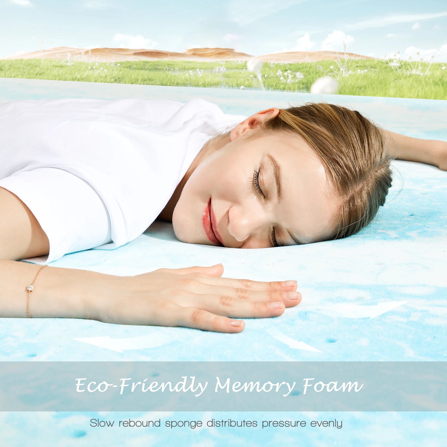 JHK Gel Memory Foam Mattress Topper Soft and Cooling
