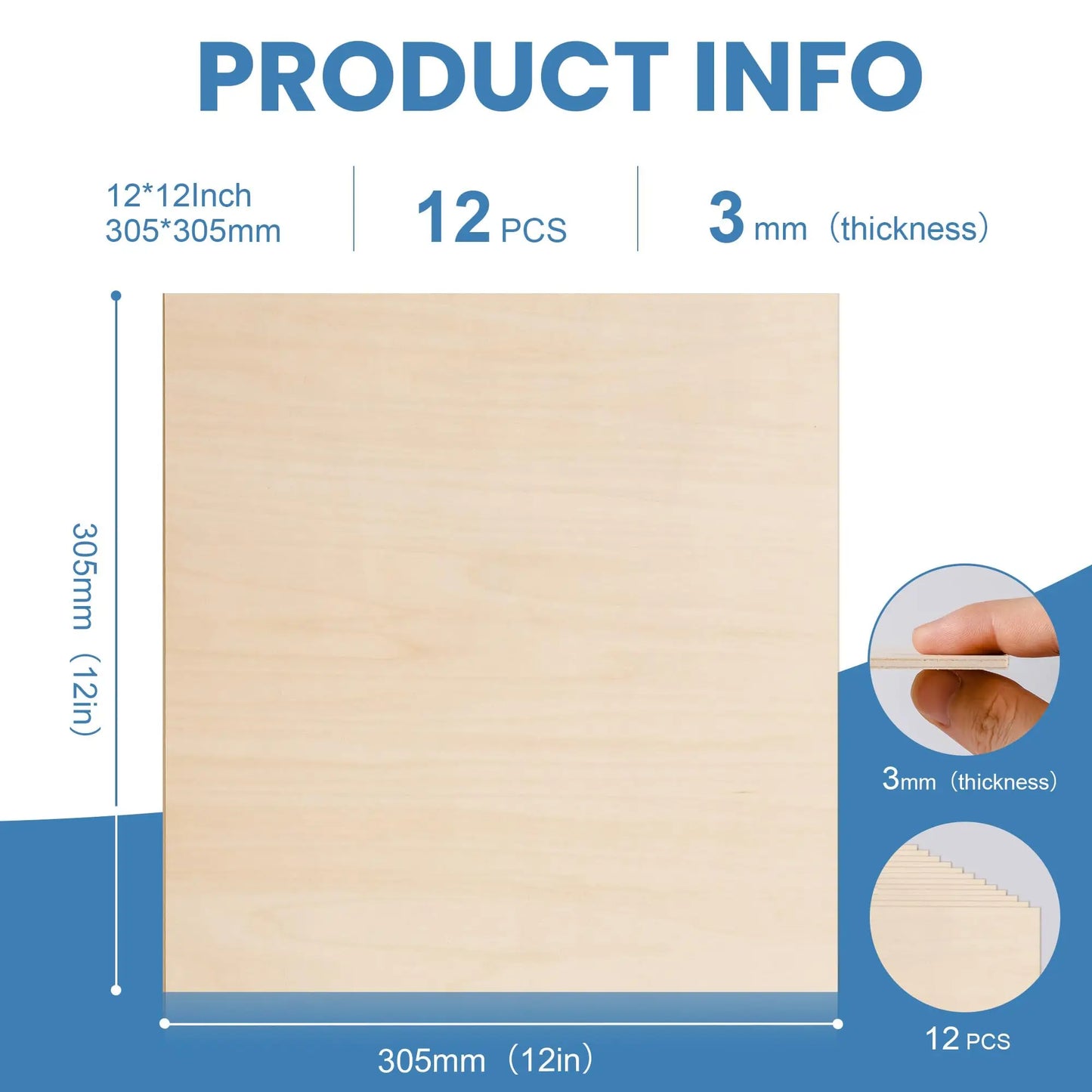 Unfinished Basswood Plywood Sheets for Crafts Pyrography and DIY Art