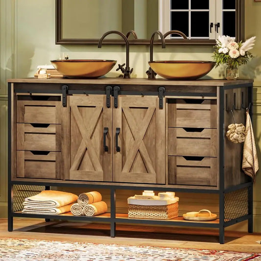Armhouse Bathroom Vanity With Vel Sink And LED Light