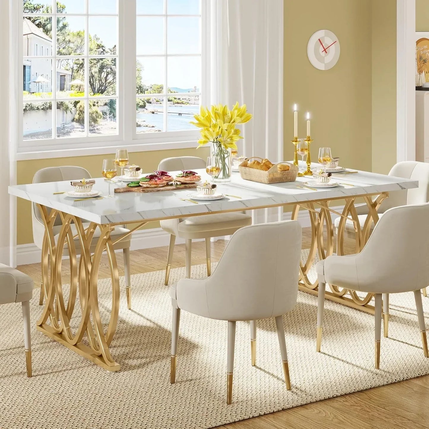 Little Tree Modern Dining Table Rectangular Kitchen Dining Furniture