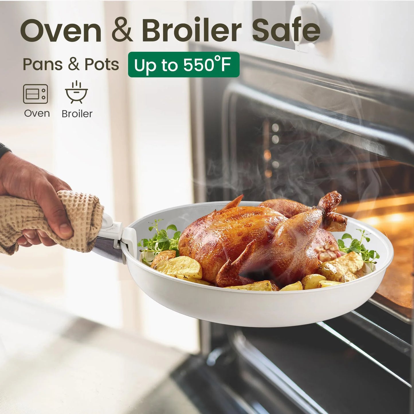 Nonstick Pots And Pans Set With Detachable Handle Induction Friendly