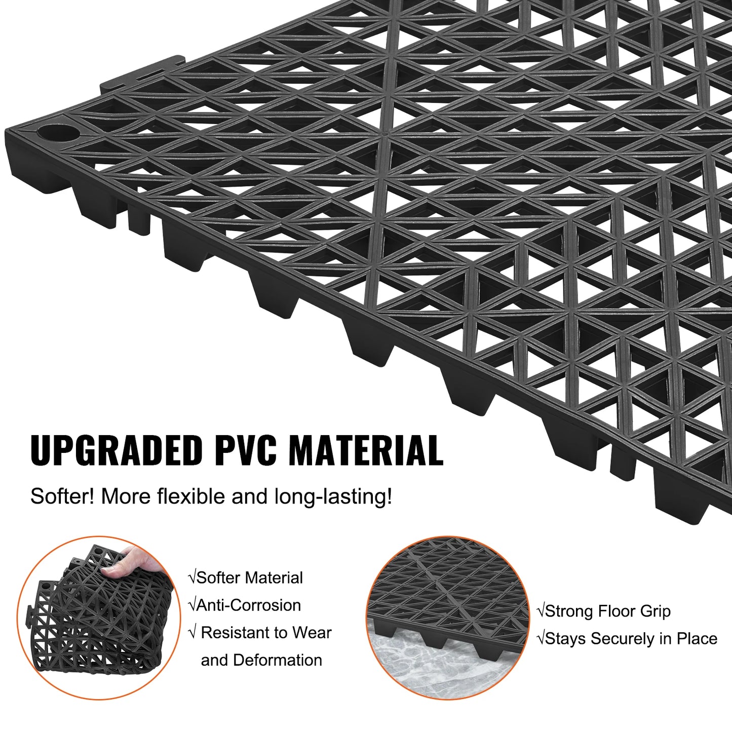 SucceBuy Interlocking PVC Drainage Floor Tiles Non Slip For Bathroom And Pool