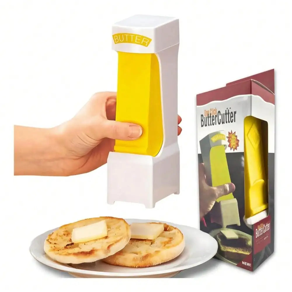 Butter Slicer Cutter Dispenser Stainless Steel Blade One Click Spreader