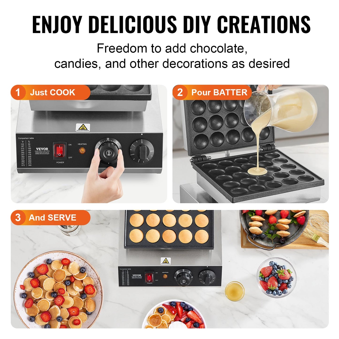 SucceBuy Electric Waffle Maker 25 Piece Mini Pancake Dorayaki Machine