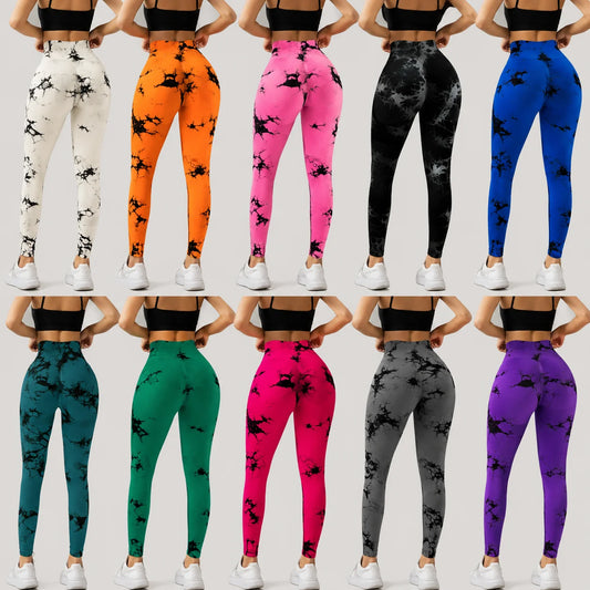 Tie-Dye High-Waist Yoga Pants for Women, Stretchy and Soft