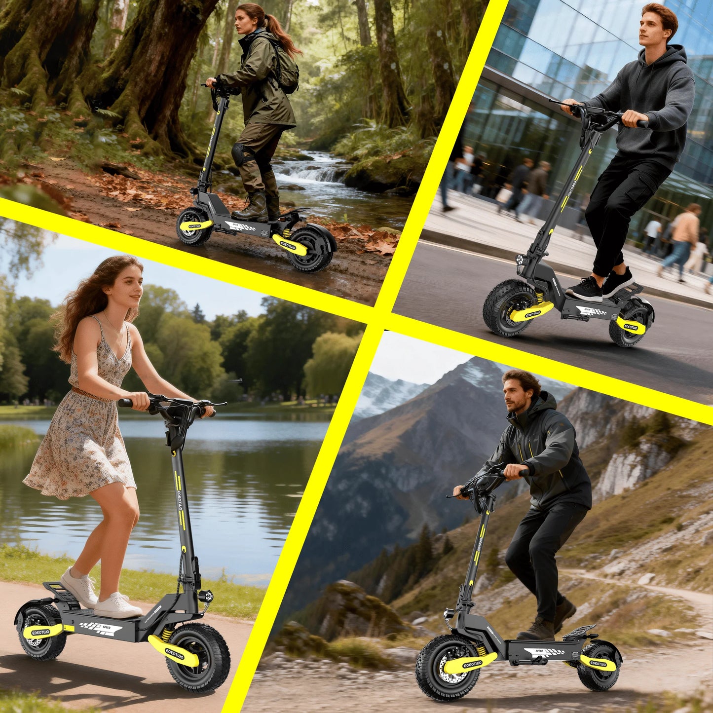 EOEOTWO 1200W Off Road Electric Scooter For Adults Long Range