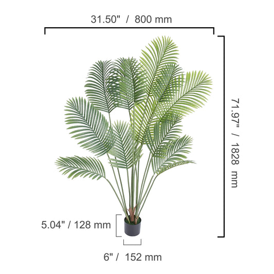 Artificial Palm Tree Faux Plant With Anti Tip Protection