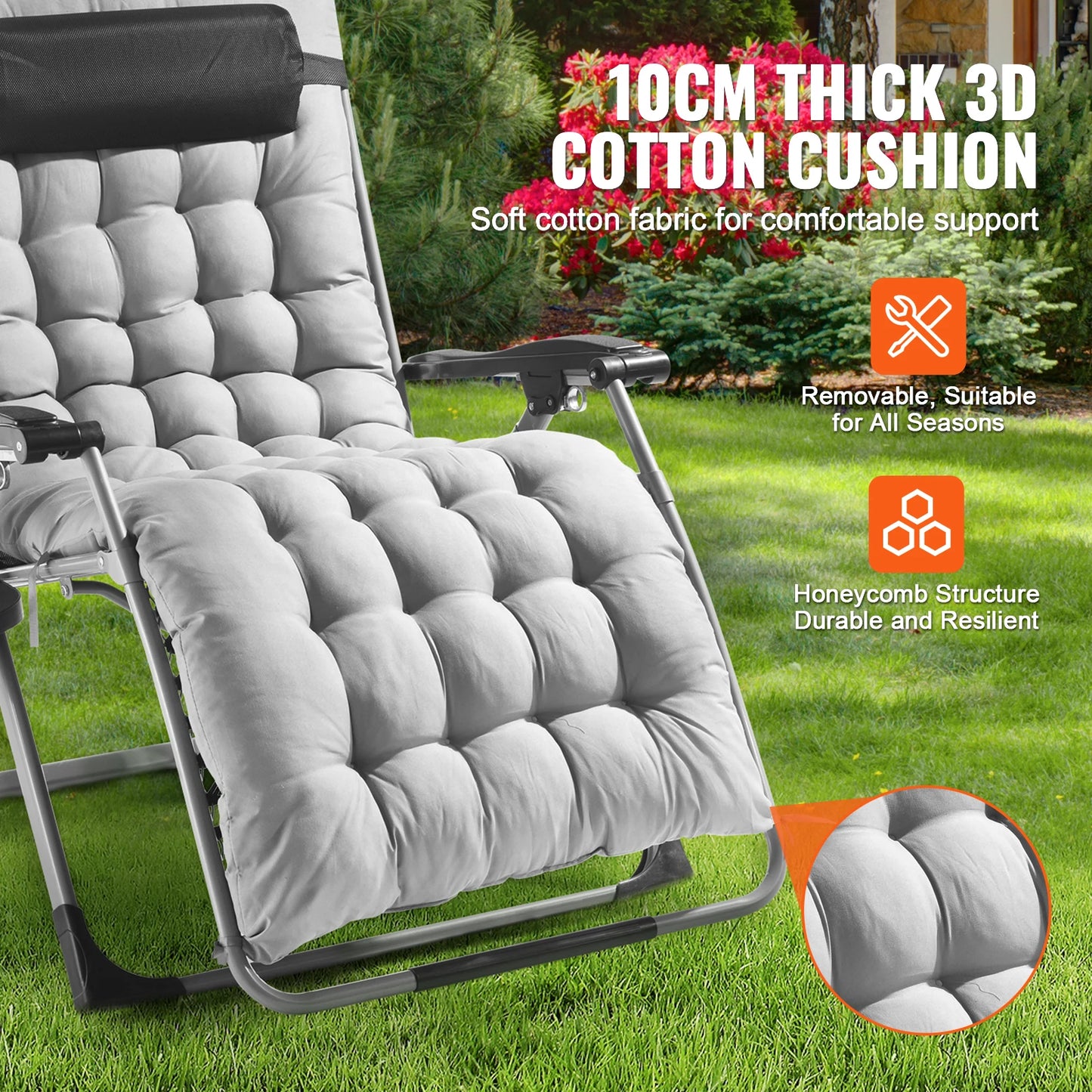 SucceBuy Zero Gravity Chair Outdoor Recliner With Footrest And Cupholder