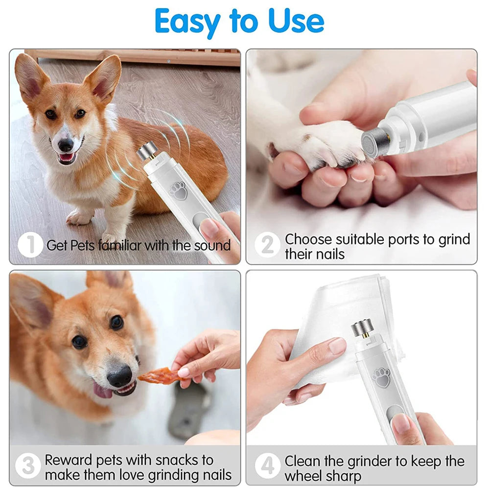 Shunmaii Electric Dog Nail Grinder USB Rechargeable With LED Light