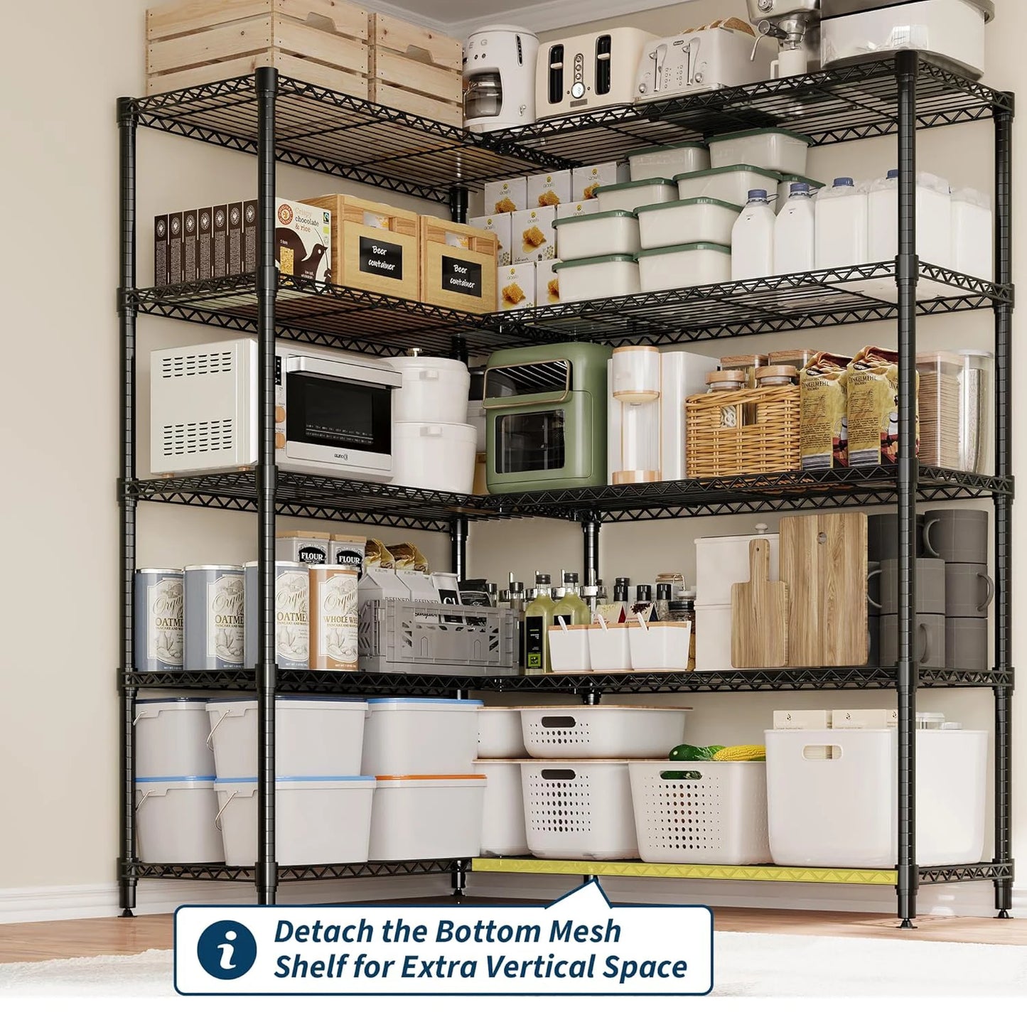 TWISTER.CK Five Tier Heavy Duty Metal Storage Shelving Unit