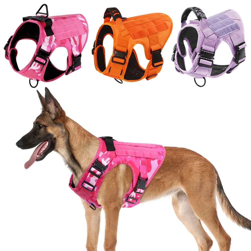 PETRAVEL Military Camouflage Dog Harness Leash