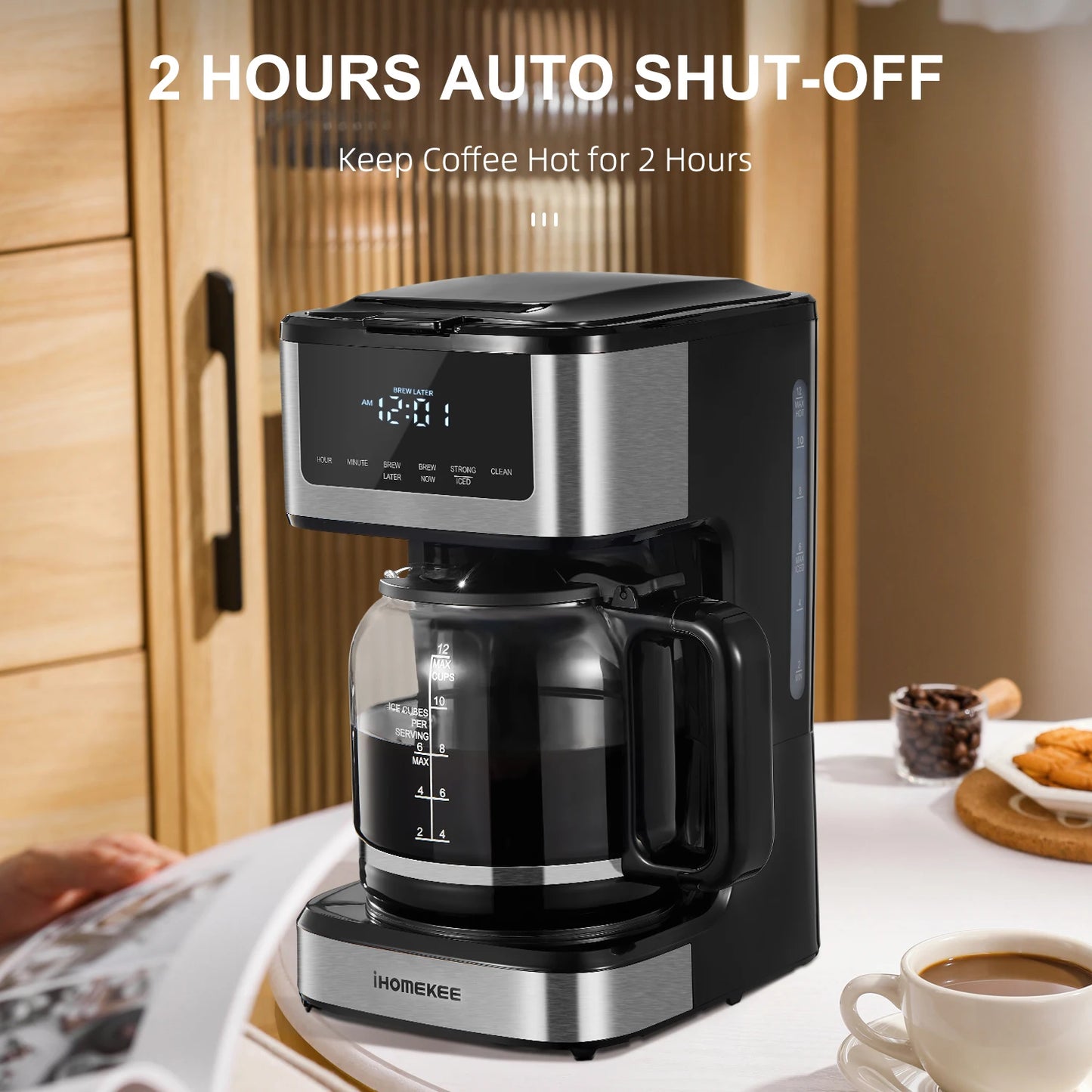 Yabano Programmable Drip Coffee Maker With Iced Coffee Function