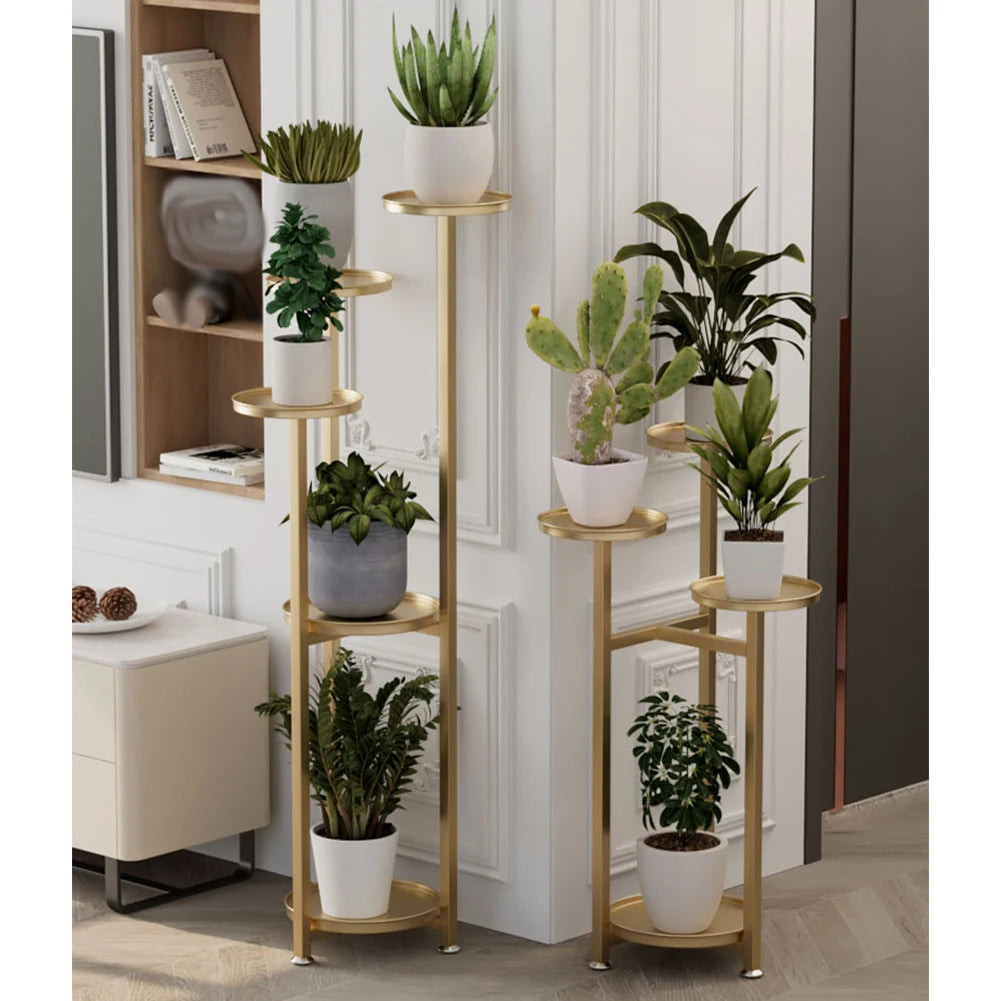 TWISTER.CK Five Tier Metal Plant Stand Corner Shelf Indoor Plants