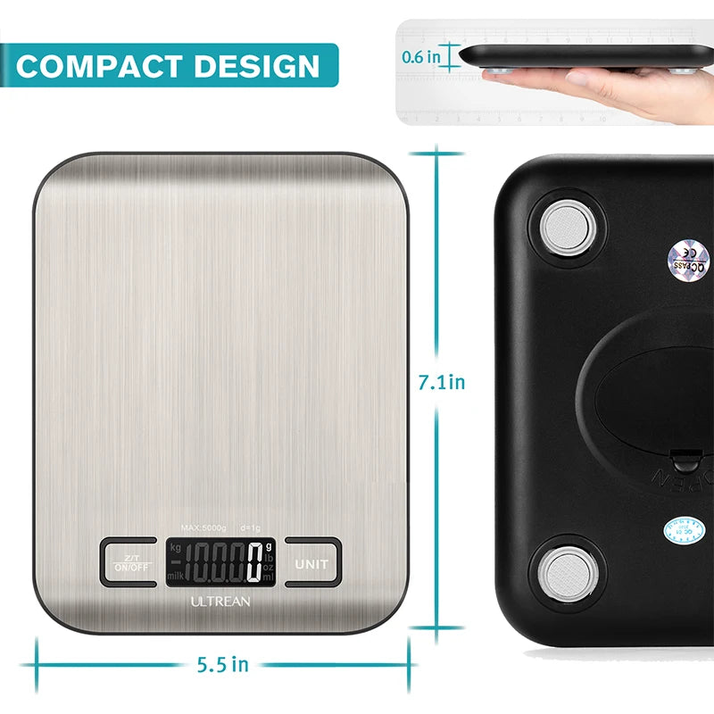 Digital Kitchen Scale 5000g 1g Precision With LCD Display