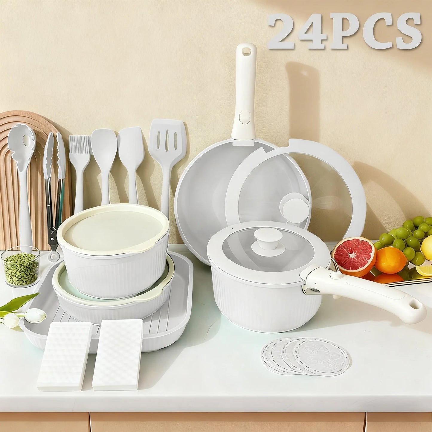 Nonstick Pots And Pans Set With Detachable Handle Induction Friendly