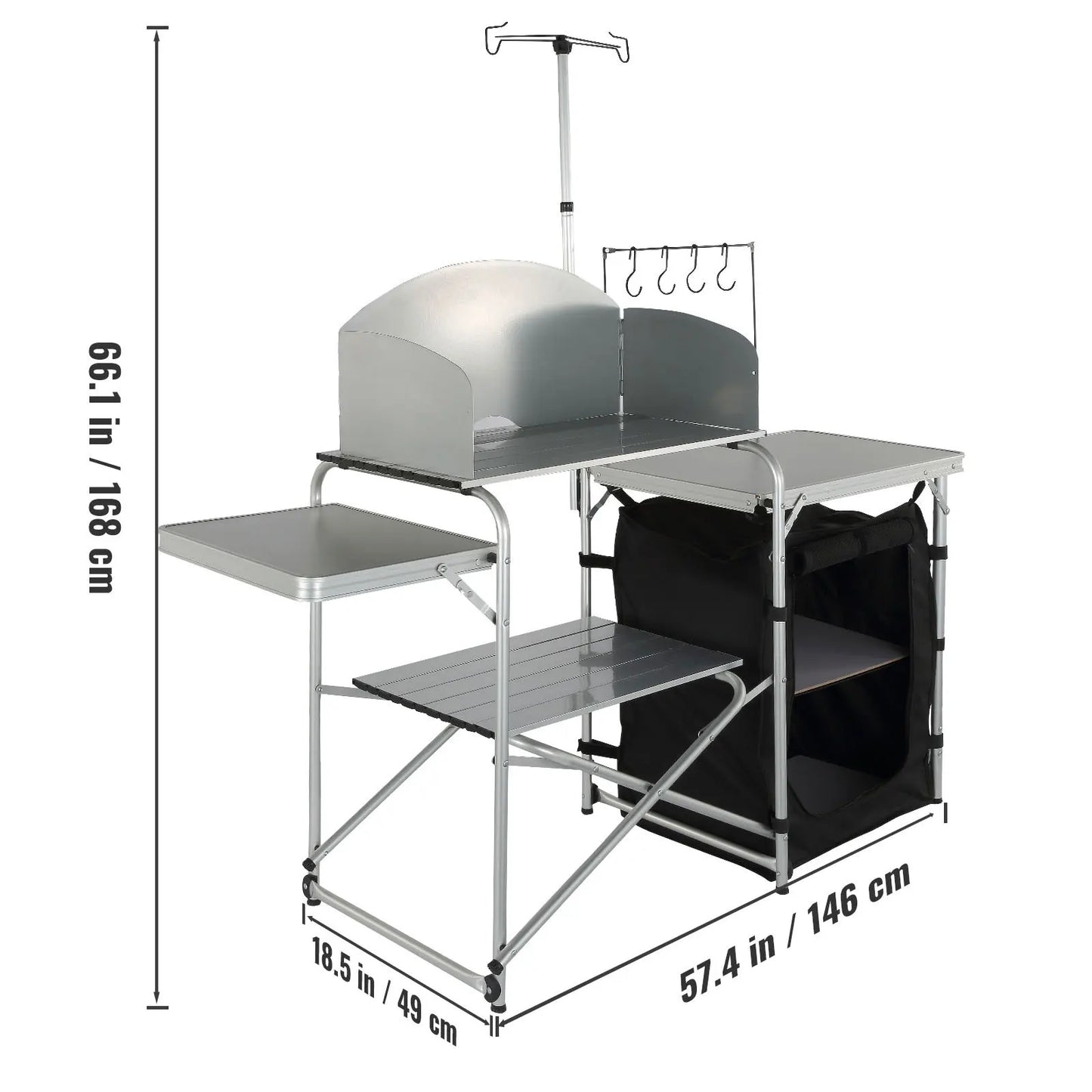 Succebuy Folding Outdoor Kitchen Table For Camping And BBQ